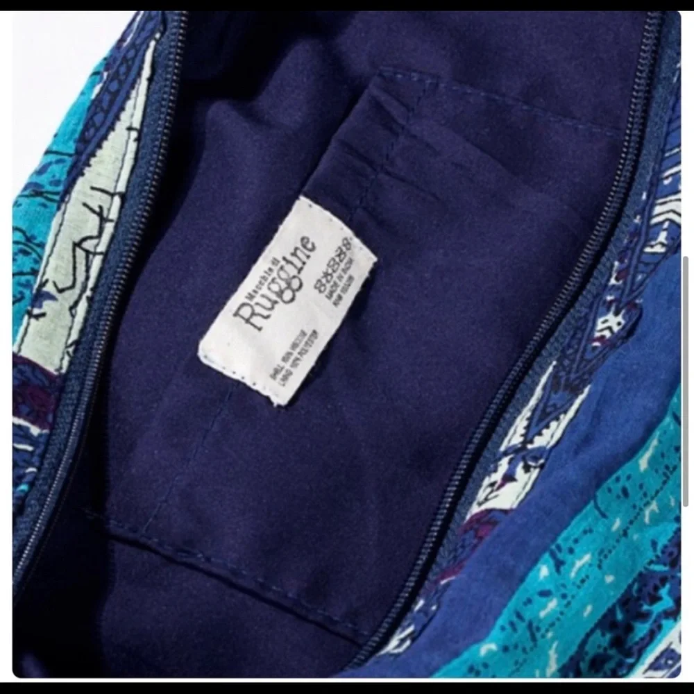 New! Ruggine Ethic Blue Print Bohemian Zipper Shoulder Bag with Pocket - Picture 6 of 8